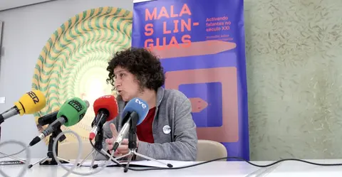 Goretti Sanmart&iacute;n na presentaci&oacute;n en outubro do programa 'Malas Linguas'