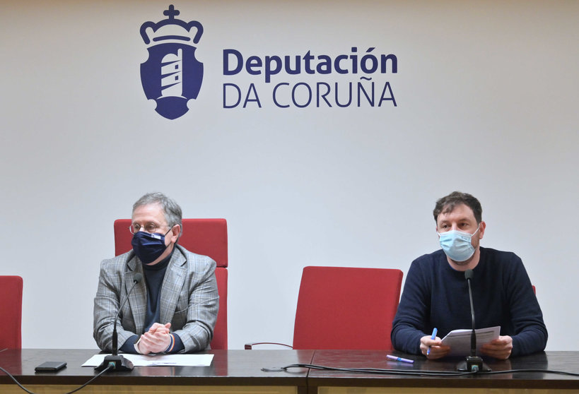 Xurxo Couto e Xavier Campos, na presentación do Fondo, o pasado xaneiro