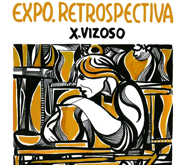 Detalle do cartel da restrospectiva sobre a obra de Xosé Vizoso
