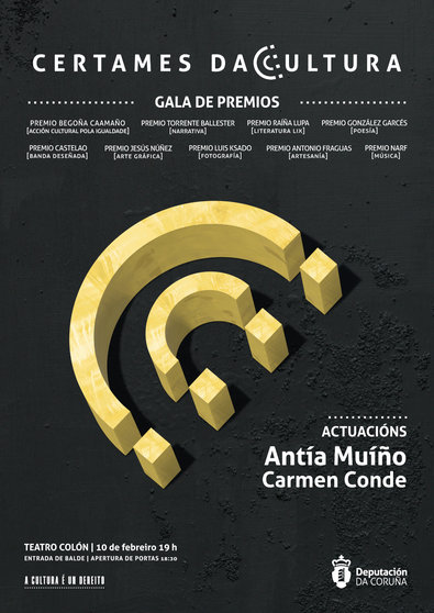 Cartel da gala de premios culturais da Deputación