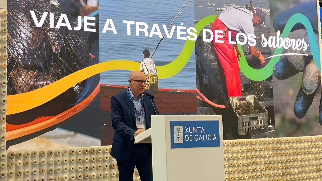 Regueira, na presentaci&oacute;n da campa&ntilde;a de Turismo Barbanza, hoxe en Fitur