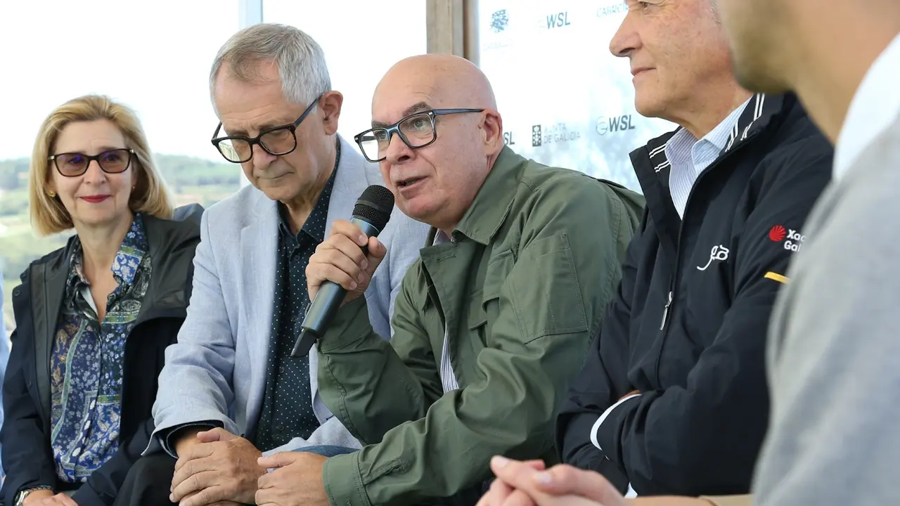 Regueira, durante a s&uacute;a intervenci&oacute;n na presentaci&oacute;n da proba, hoxe en Razo