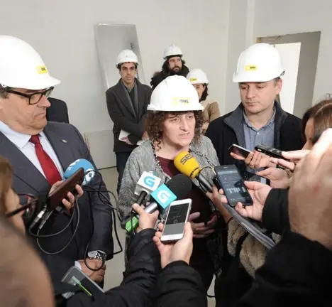 Goretti Sanmart&iacute;n, esta ma&ntilde;&aacute; co reitor e co deputado nacionalista Xes&uacute;s Soto