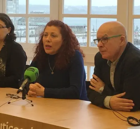 Xos&eacute; Regueira, coas respons&aacute;beis da FEGEREC, Paca Luengo e Carmen L&oacute;pez
