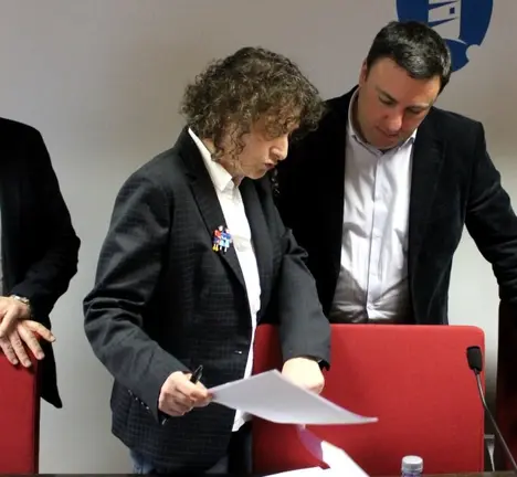 Goretti Sanmart&iacute;n na presentaci&oacute;n dunha moci&oacute;n conxunta de todos os grupos da corporaci&oacute;n provincial que se aprobar&aacute; no pleno do d&iacute;a 23 e que insta &aacute; recuperaci&oacute;n para o patrimonio p&uacute;blico do Pazo de Meir&aacute;s.