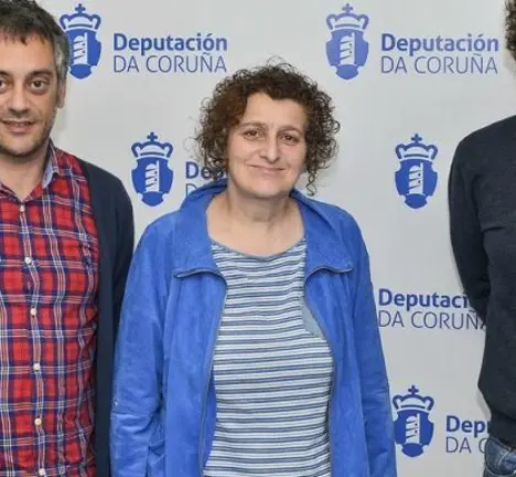 Goretti Sanmart&iacute;n, con Ferreiro e Sande, alcalde e concelleiro de Cuturas da Coru&ntilde;a