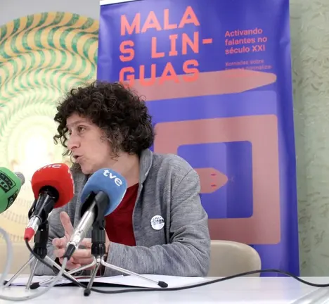 Goretti Sanmart&iacute;n na presentaci&oacute;n en outubro do programa 'Malas Linguas'