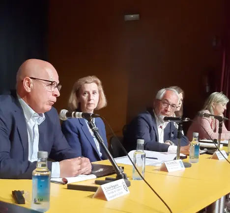 Regueira, durante a s&uacute;a intervenci&oacute;n na mesa redonda