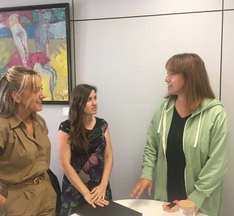 Mu&iacute;&ntilde;o, con Permuy e Rodr&iacute;guez, na entrevista que mantiveron na Deputaci&oacute;n
