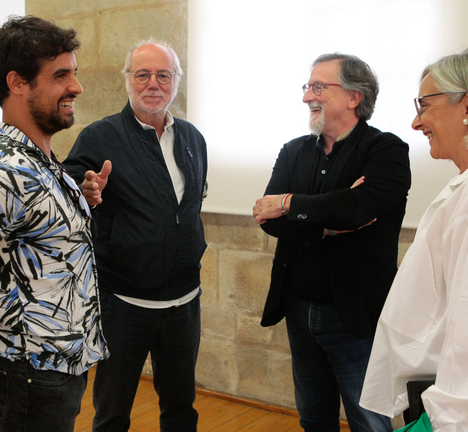 Couto, con Lorenzo, Lobato e Lozano, na inauguraci&oacute;n da mostra