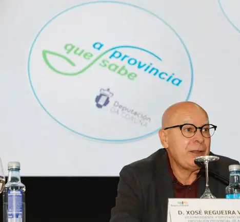 Xos&eacute; Regueira, durante a s&uacute;a intervenci&oacute;n hoxe en Xantar