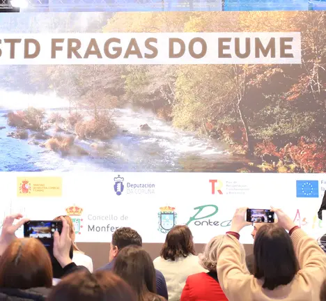 Regueira, durante a s&uacute;a intervenci&oacute;n hoxe en Fitur
