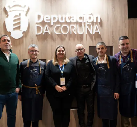 Regueira, na caseta que Turismo da Deputaci&oacute;n ten en Madrid Fusi&oacute;n