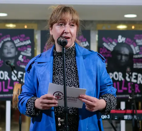 Mu&iacute;&ntilde;o, durante a s&uacute;a intervenci&oacute;n hoxe no comenzo da campa&ntilde;a polo 8M