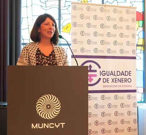 Sol Agra, durante a s&uacute;a intervenci&oacute;n na entrega dos premios