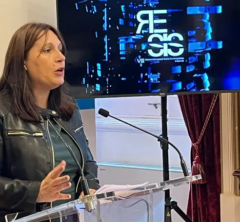 Natividade Gonz&aacute;lez, na presentaci&oacute;n do Resis 2025, hoxe na Coru&ntilde;a